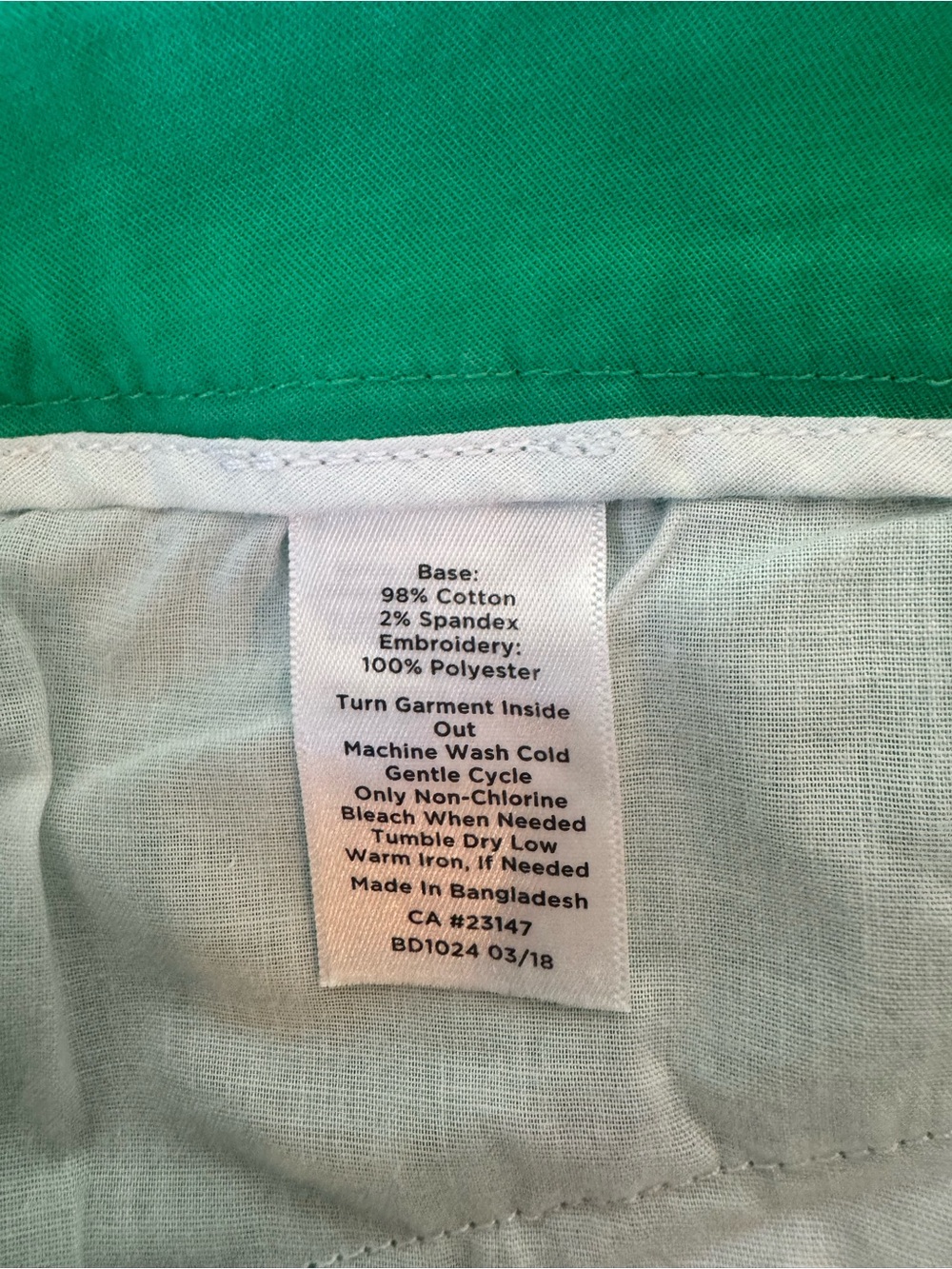 Talbots Green Embroidered Shell Motif Cropped Pants - Picture 15 of 16
